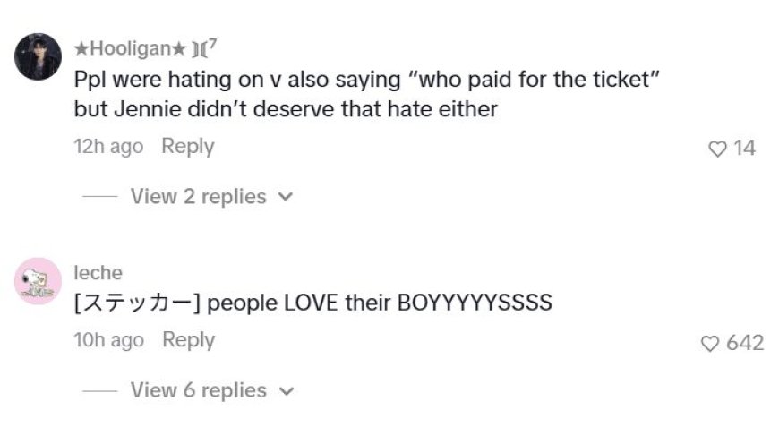 Reactions To BTS V’s And BLACKPINK Jennie’s Matching Concert Comment Ignites Fierce Debate - Photo 4
